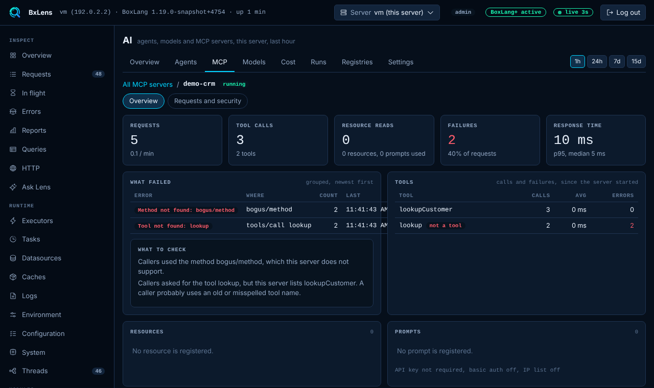 One MCP server: what failed and what to check