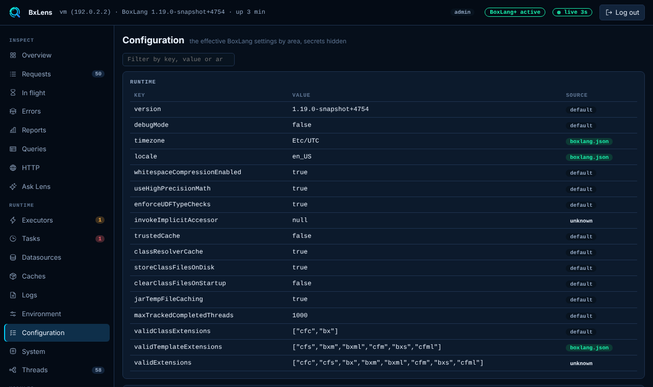 The Configuration page