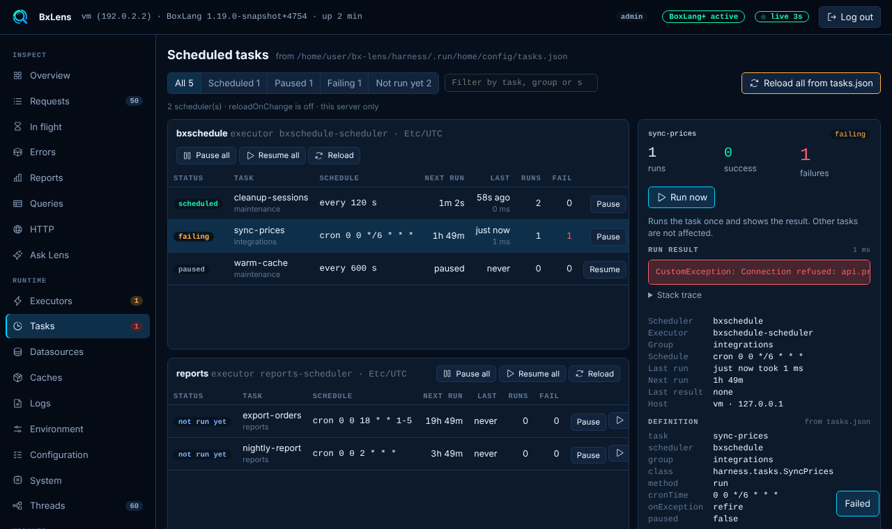A task run with its result