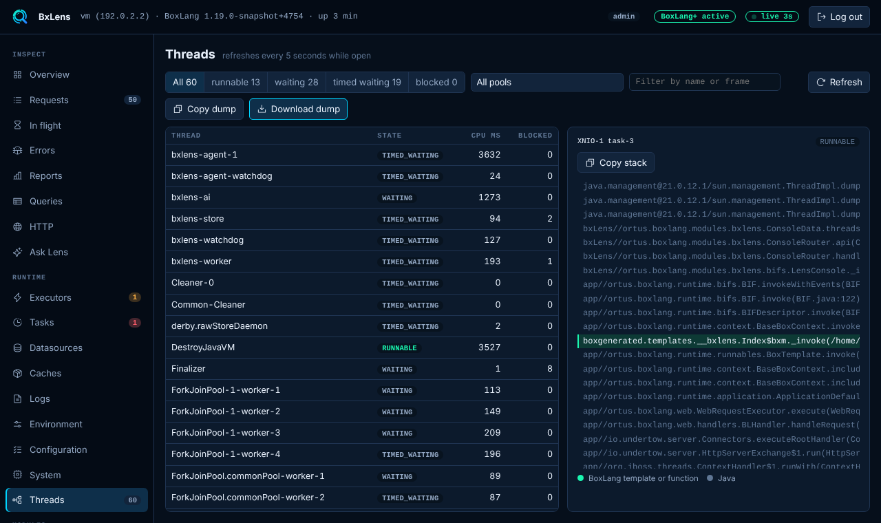 The Threads page